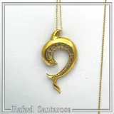 Sterling Silver Dolphin Pendant, 18K Gold Filled Meander Necklace, Ancient Greek Jewelry