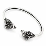 Ram Head Bangle Handmade Sterling Silver: Greek God Pan Symbol, Capricorn zodiac