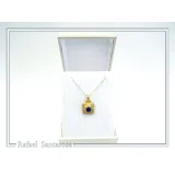 Genuine Lapis Lazuli Byzantine Filigree handmade Pendant: Sterling Silver Gold Filled