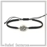 Owl Coin Tetradrachm macrame Oxidized Sterling Silver Bracelet: Greek Museum Jewelry