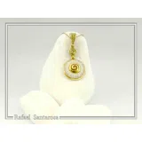 Greek Marble Sunflower Spiral Pendant: 18k Gold-Filled Sterling Silver Necklace