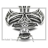 Byzantine Greek Orthodox Religious Cross Pendant: Sterling Silver Oxidized or 18K Gold Filled