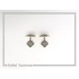 Byzantine style Cross Shaped Cufflinks for him: Oxidized and 18K Gold Filled Sterling Silver