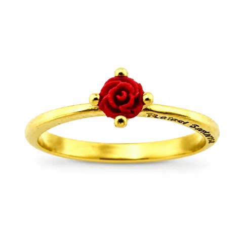 Alabaster Rose Shaped Gem Handmade Statement Ring: Love Symbol 18k Gold-Filled Sterling Silver