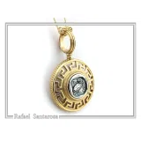 Athenian Owl Coin Pendant: 18k Gold-Filled Sterling Silver Greek Key Necklace