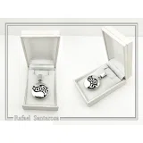 Weavy Greek Key Meander Eternity Symbol Necklace: Solid Sterling Silver Pendant