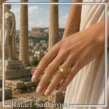 Sterling Silver Gold Filled Freshwater Pearl Ring Ancient Greek Antefix Filigree Design Handmade