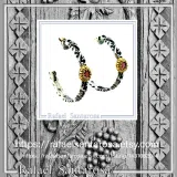 Natural Red Garnet Byzantine sculpture decorated Hoop Earrings: Oxidized & 18K Gold Filled Sterling Silver