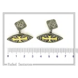 Knights Order of Malta Cross Cufflinks. Johne's order Replica: 18K Gold Filled & Oxidized Silver