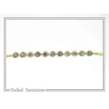Beaded Greek Coins Bracelet: Museum Replicas Coins Oxidised and 18k Gold Filled Sterling Silver