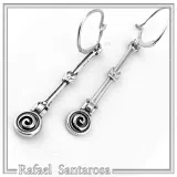 Spiral Dangle Earrings with Hercules Knot design: Sterling Silver Ancient Greek Museum Jewelry