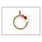 Rose Flowers Alabaster Gems Floral Charm for Girls: Sterling Silver 18K Gold Filled Necklace