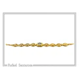 Tetradrachm Owl Coin Ancient Greek style Beaded Bracelet: 18k Gold Filled & Oxidized Sterling Silver