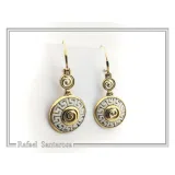 Handmade Marble Greek Key Spiral Dangle Earrings: Sterling Silver 18K Gold-Filled