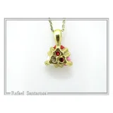 Handmade Rose flowers Pendant Necklace: 18K Gold-Filled Sterling Silver Floral Charm for girls