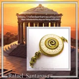 Ancient Greek Prayer to Sun Sculptured on Marble: 18K Gold Filled Silver Spiral Bracelet