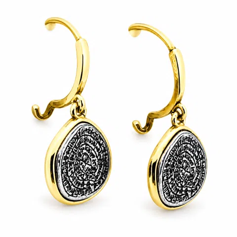 Phaistos Disc Ancient Greek Calendar Earrings: Sterling Silver, 18k Gold Filled, Museum Jewelry