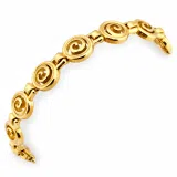 Ancient Greek Handmade Spiral Beaded Bracelet: Sterling Silver 18K Gold Filled Eternity Symbol Jewelry