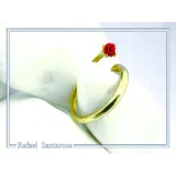 Adjustable Band with Alabaster Rose flower gem: Handmade Sterling Silver 18K Gold-Filled Ring