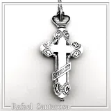Reliquary Russian Type Cross Byzantine Cyrillic Prayer Pendant: Oxidised Sterling Silver Locket