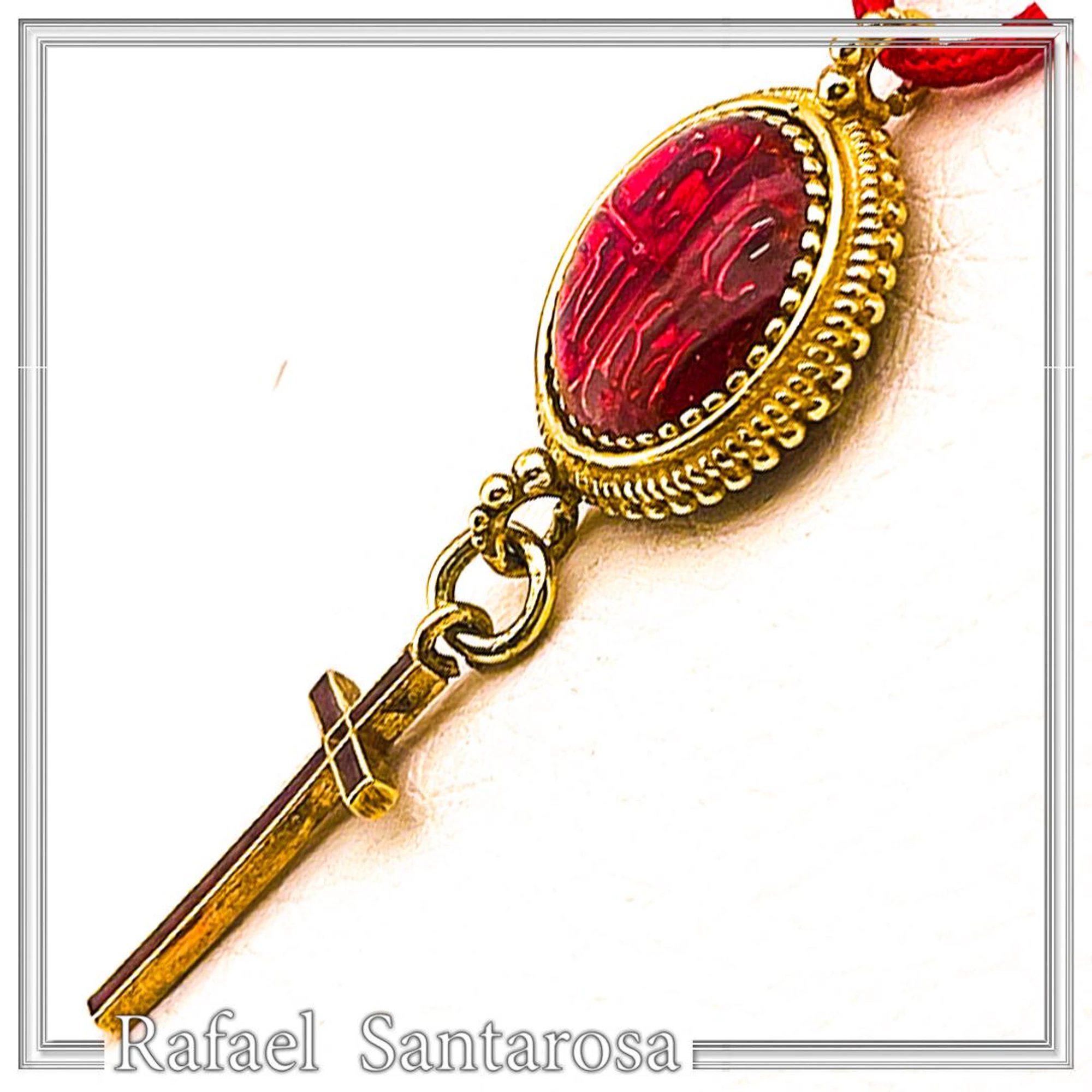 Konstantinato ICXC NIKA Cross Necklace: Red Enamel On 18K Gold-Filled Sterling Silver — additional product image 6 from Rafael Santarosa Fine Jewelry