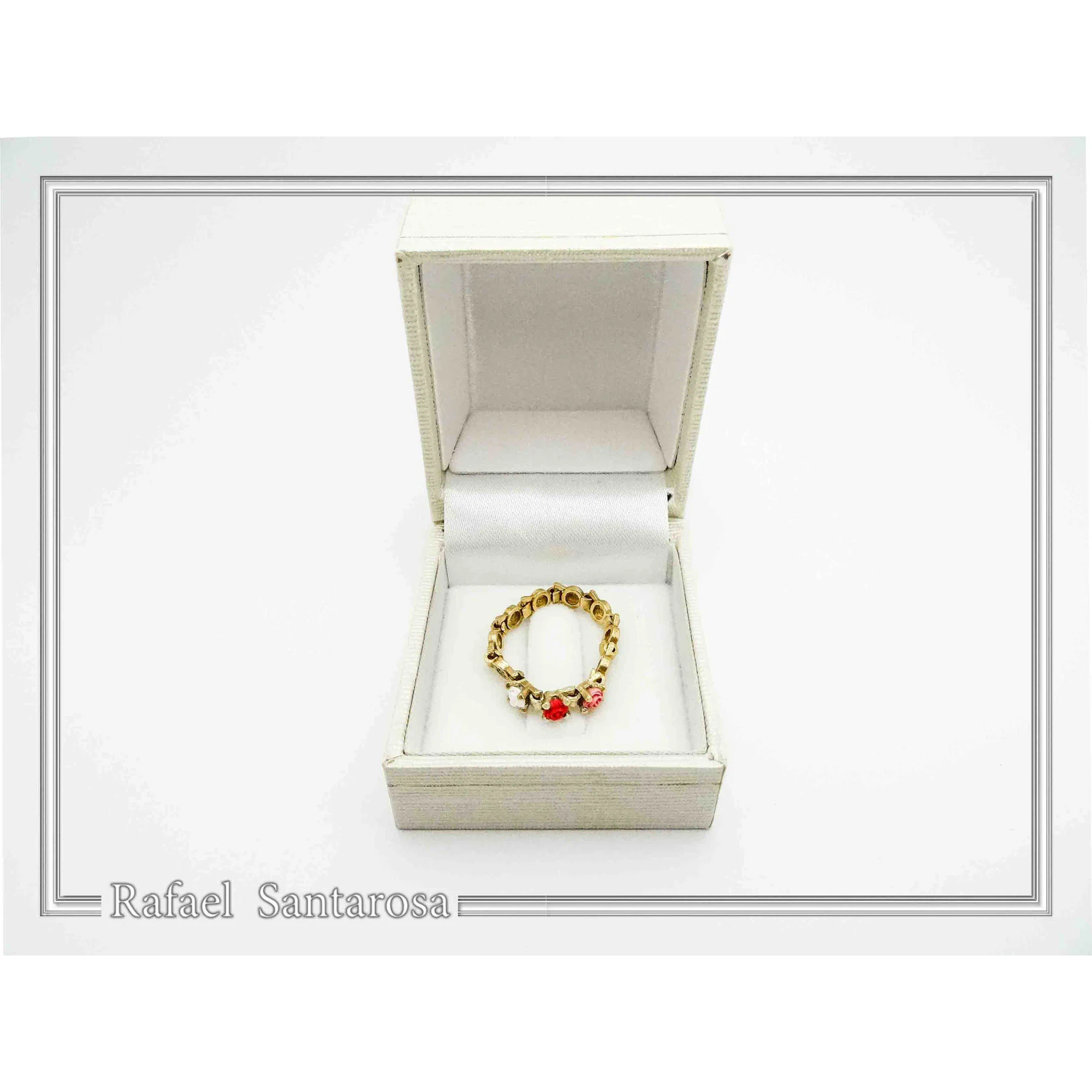 Alabaster Rose Flower Gems Beaded Floral Ring for Girls: 18K Gold Filled Sterling Silver — additional product image 9 from Rafael Santarosa Fine Jewelry