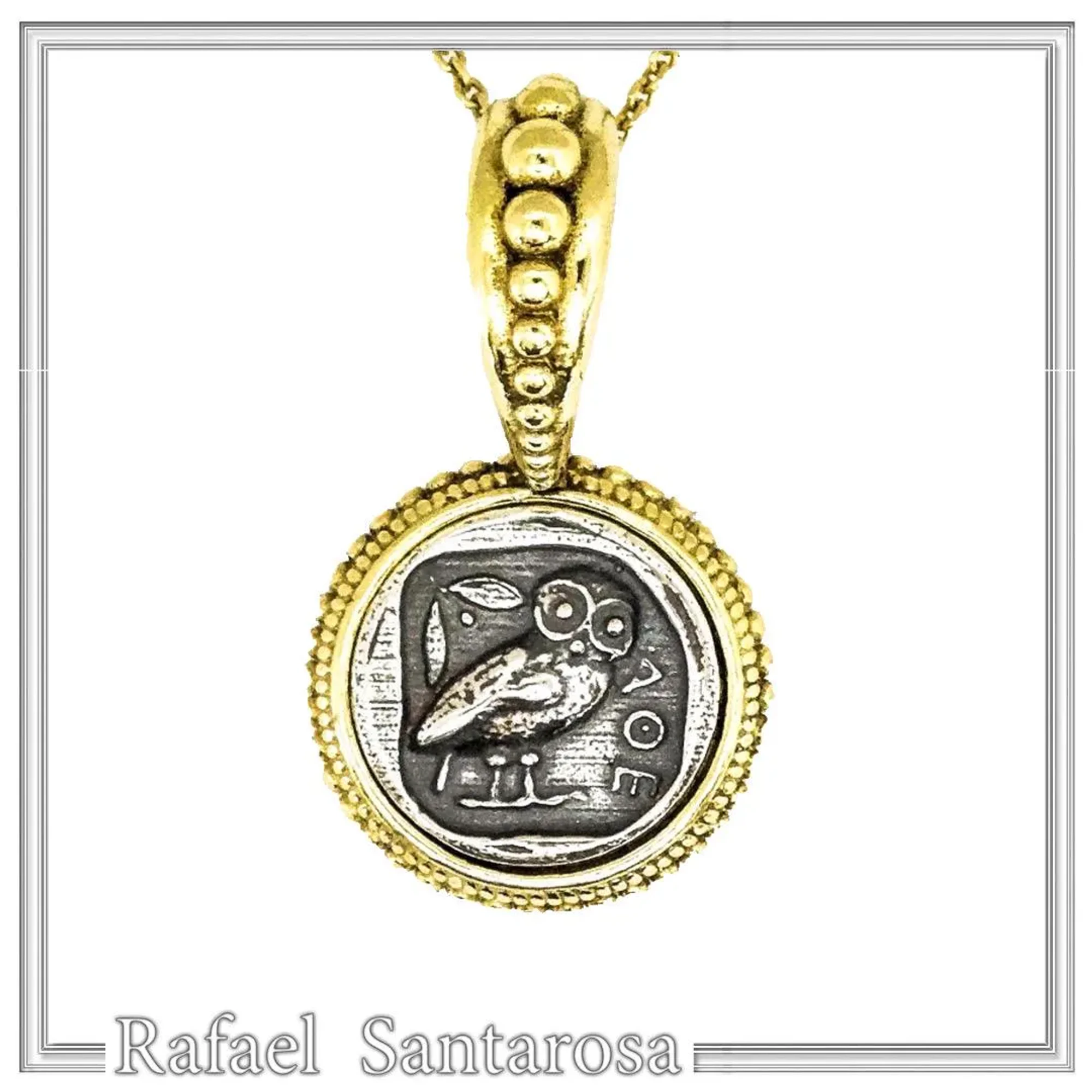 Ancient Greek Athena Owl Tetradrachm Coin Pendant: Sterling Silver, 18K Gold Filled, Museum Jewelry