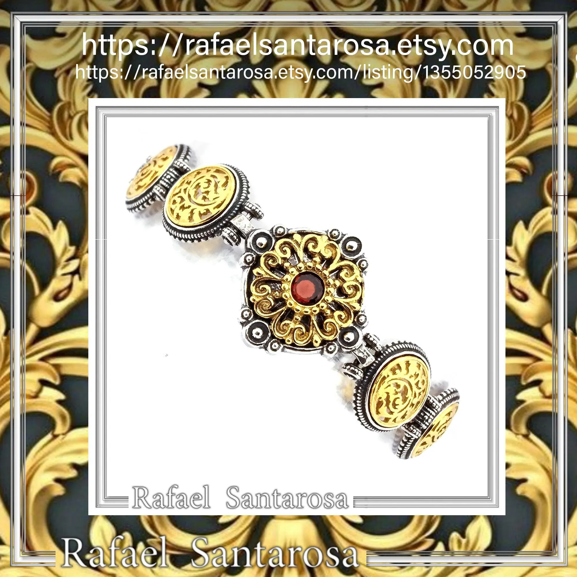 Natural Gemstone Byzantine Beaded Bracelet: Oxidized and 18K Gold Filled sterling Silver — additional product image 10 from Rafael Santarosa Fine Jewelry