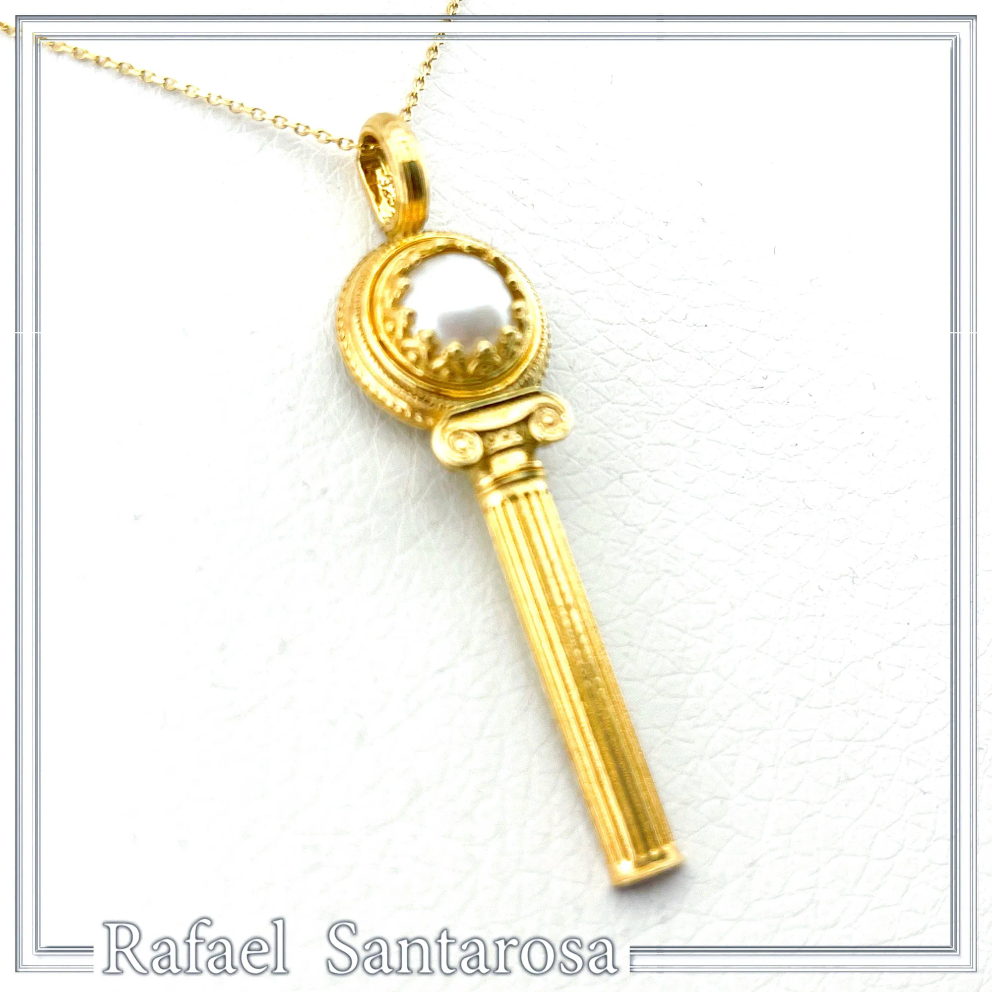 Ionian Column Pearl Necklace: 18K Gold-Filled Sterling Silver Greek Museum Inspired — additional product image 6 from Rafael Santarosa Fine Jewelry
