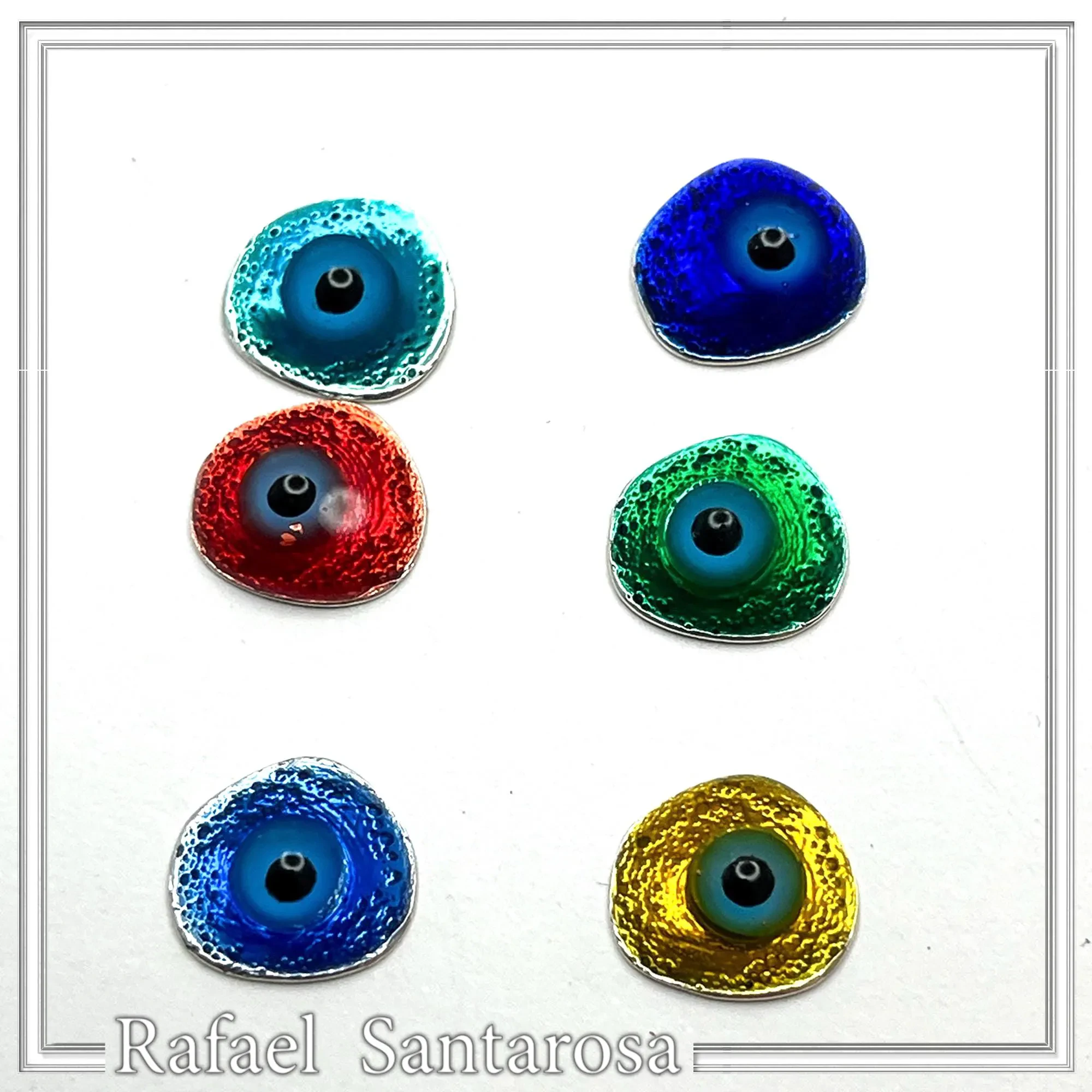 Handmade Enamel Evil Eye Talisman Adjustable Ring: 18k Gold Filled Sterling Silver — additional product image 10 from Rafael Santarosa Fine Jewelry