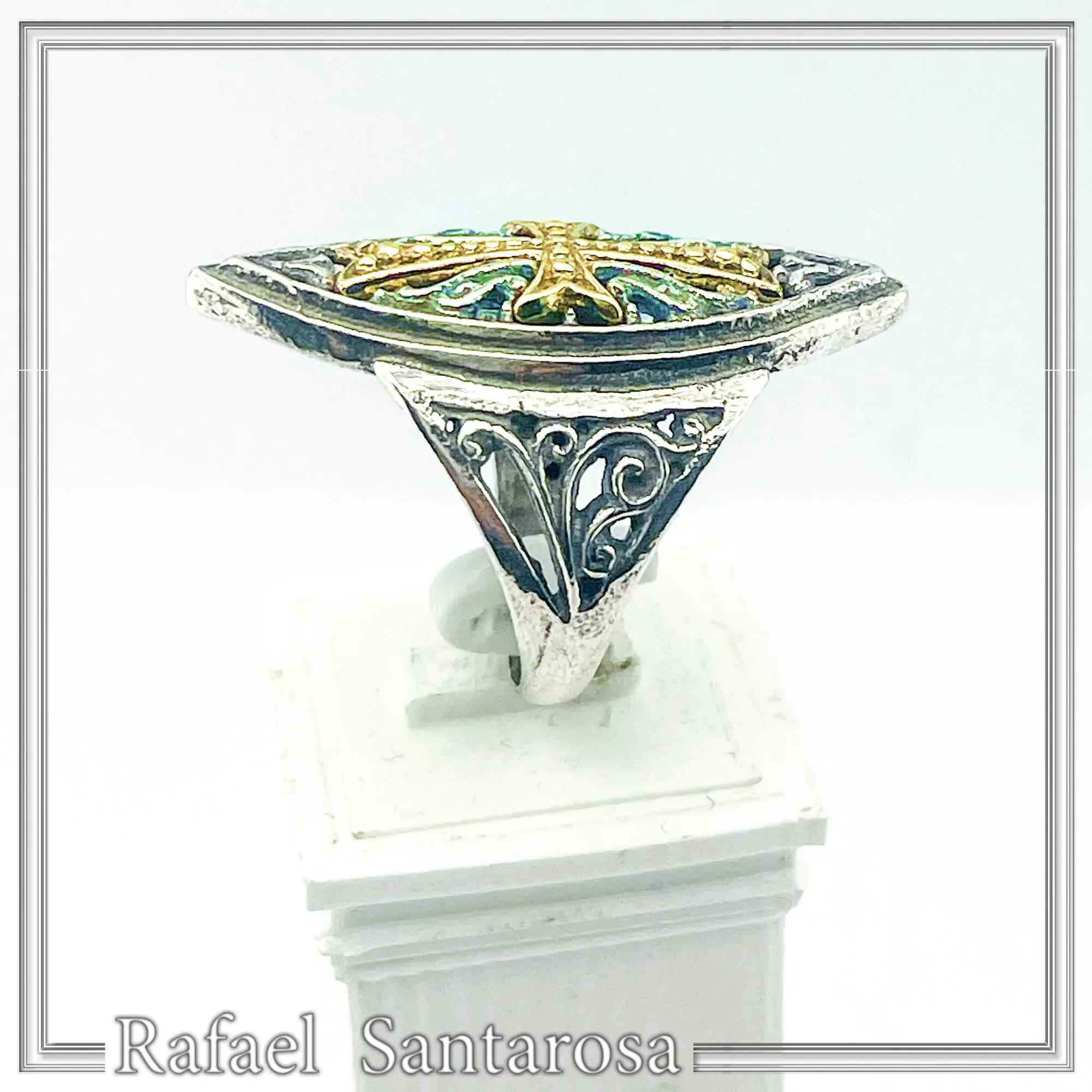 Medieval St John Knights Maltese Cross Ring: Oxidized & 18K Gold-Filled Sterling Silver Ring — additional product image 4 from Rafael Santarosa Fine Jewelry