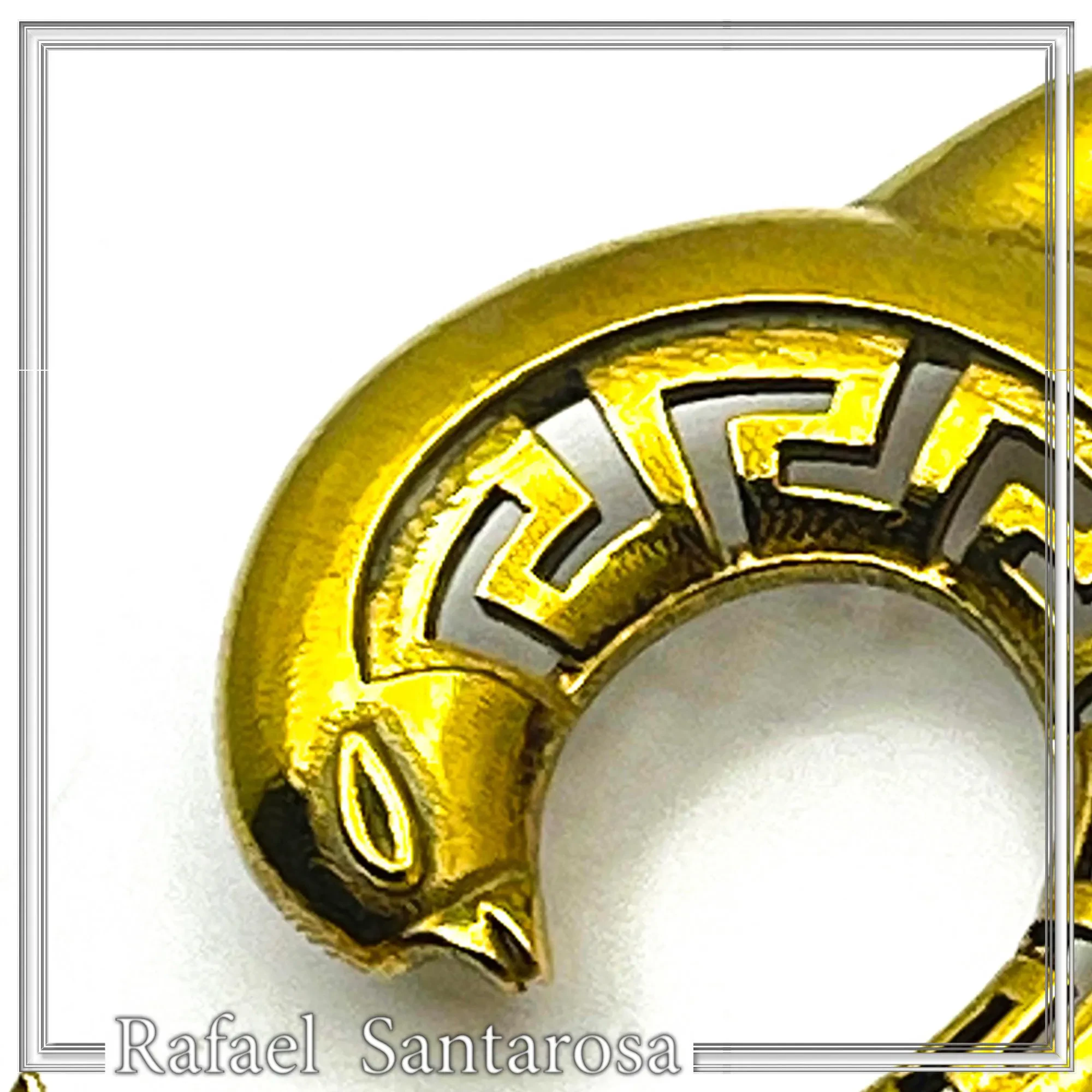 Sterling Silver Dolphin Pendant, 18K Gold Filled Meander Necklace, Ancient Greek Jewelry — additional product image 6 from Rafael Santarosa Fine Jewelry