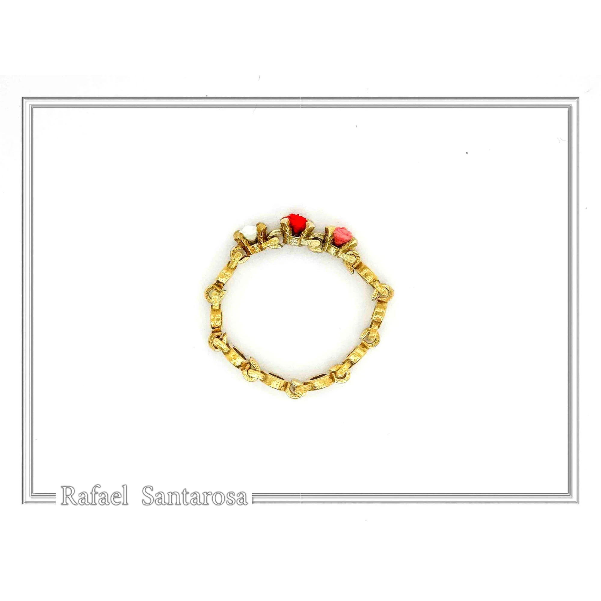 Alabaster Rose Flower Gems Beaded Floral Ring for Girls: 18K Gold Filled Sterling Silver — additional product image 3 from Rafael Santarosa Fine Jewelry
