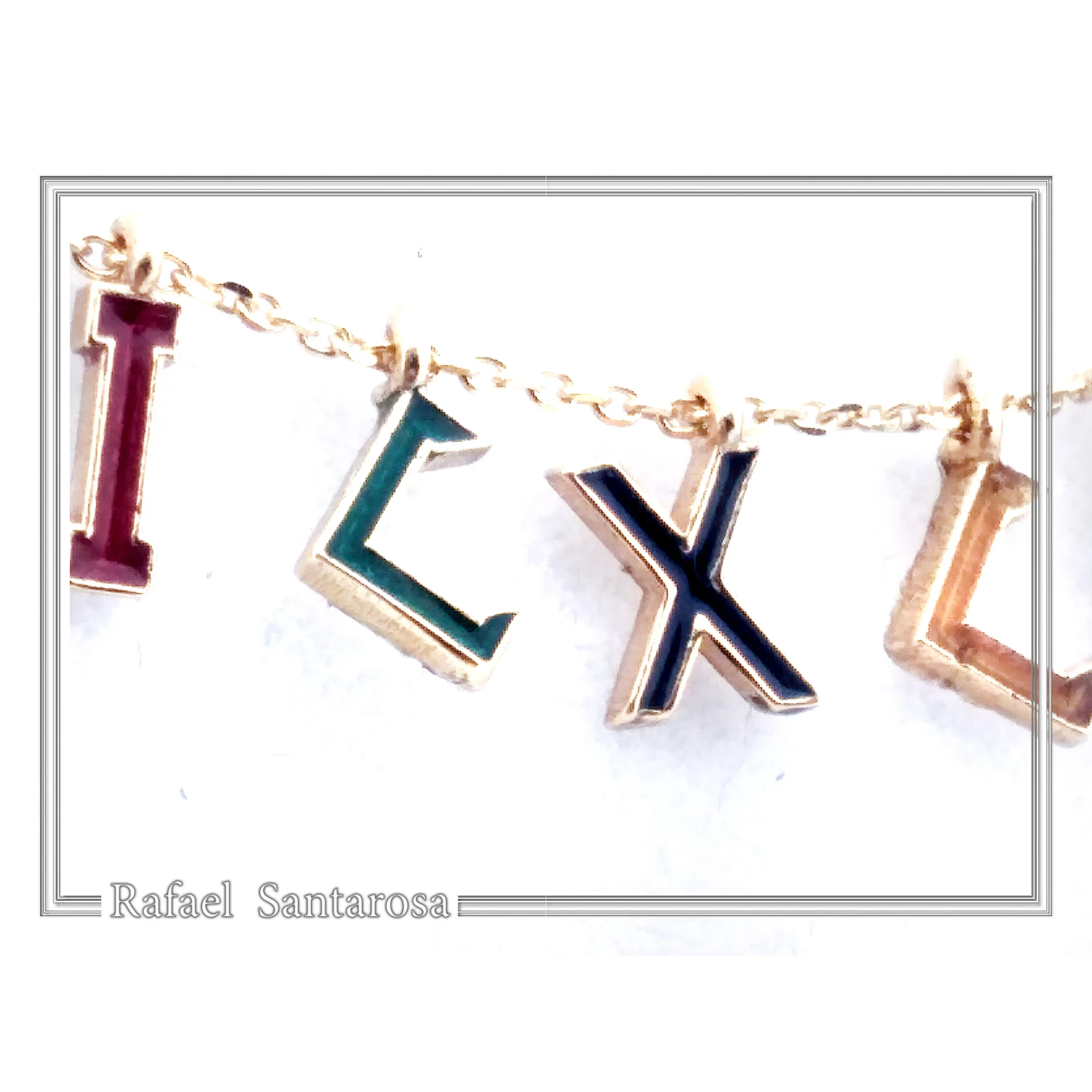 ICXC NIKA Christogram Talisman Beaded Necklace: Multi Color Enamel, 18k Gold Filled Silver — additional product image 6 from Rafael Santarosa Fine Jewelry