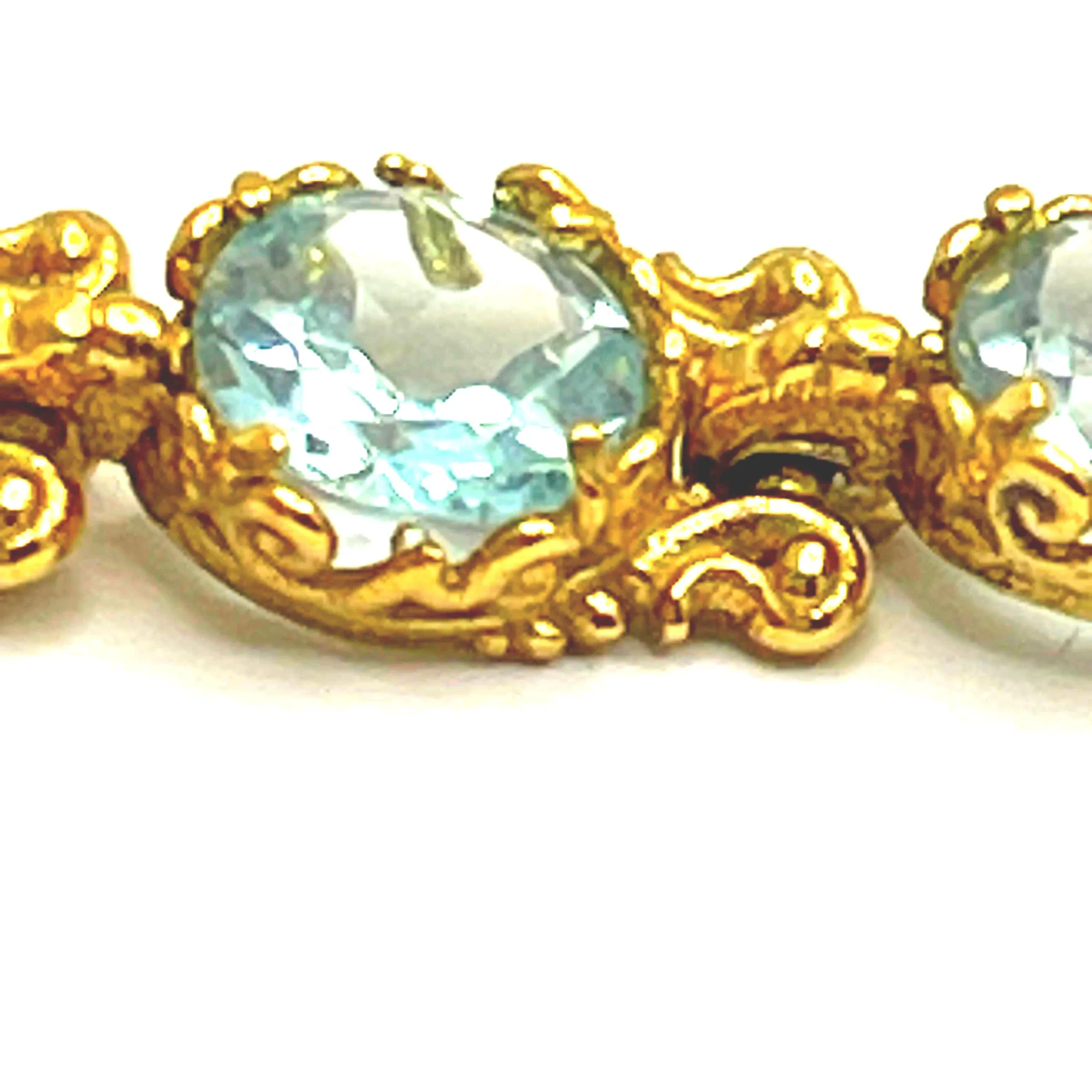 Genuine Brilliant cut Topaz Beaded Tennis Bracelet: 18K Gold Filled Byzantine Filigree Bracelet — additional product image 9 from Rafael Santarosa Fine Jewelry