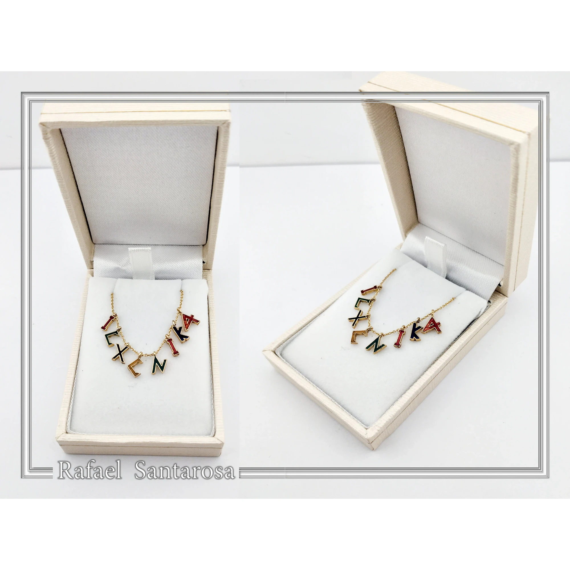 ICXC NIKA Christogram Talisman Beaded Necklace: Multi Color Enamel, 18k Gold Filled Silver — additional product image 8 from Rafael Santarosa Fine Jewelry