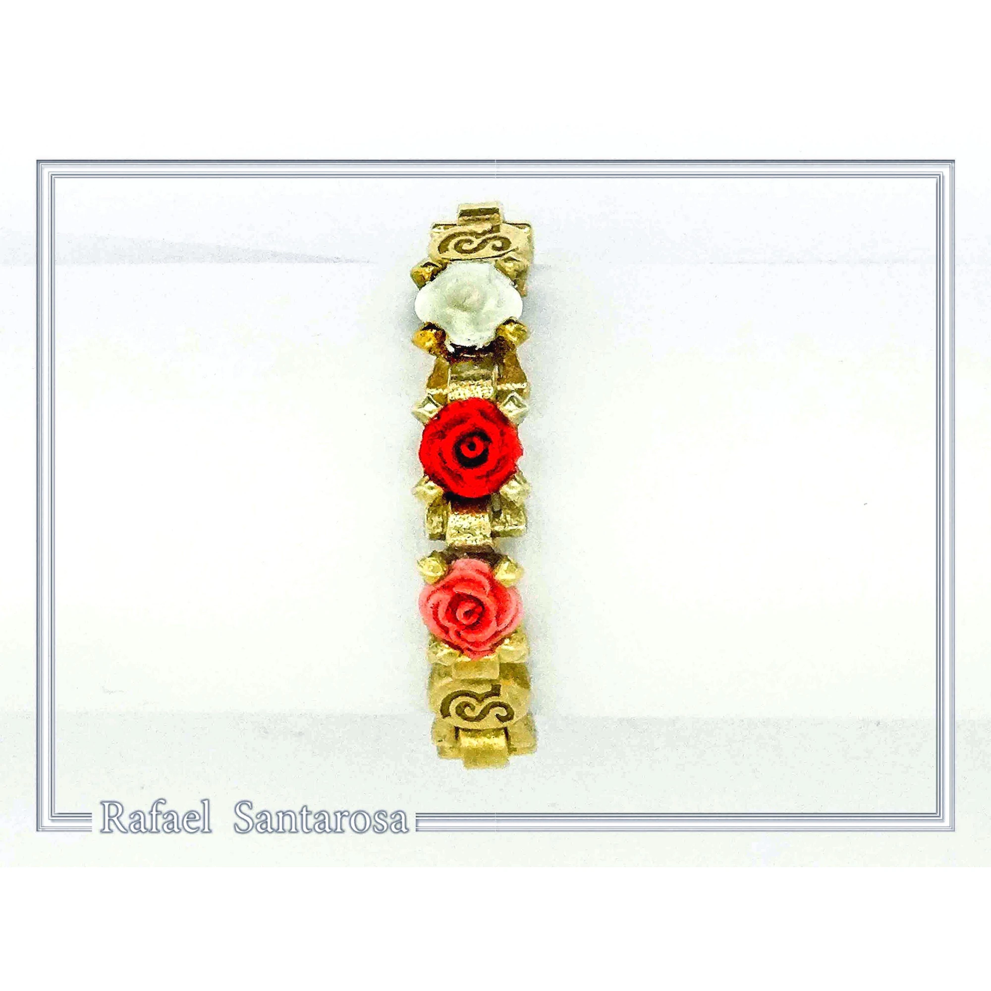 Alabaster Rose Flower Gems Beaded Floral Ring for Girls: 18K Gold Filled Sterling Silver — additional product image 2 from Rafael Santarosa Fine Jewelry