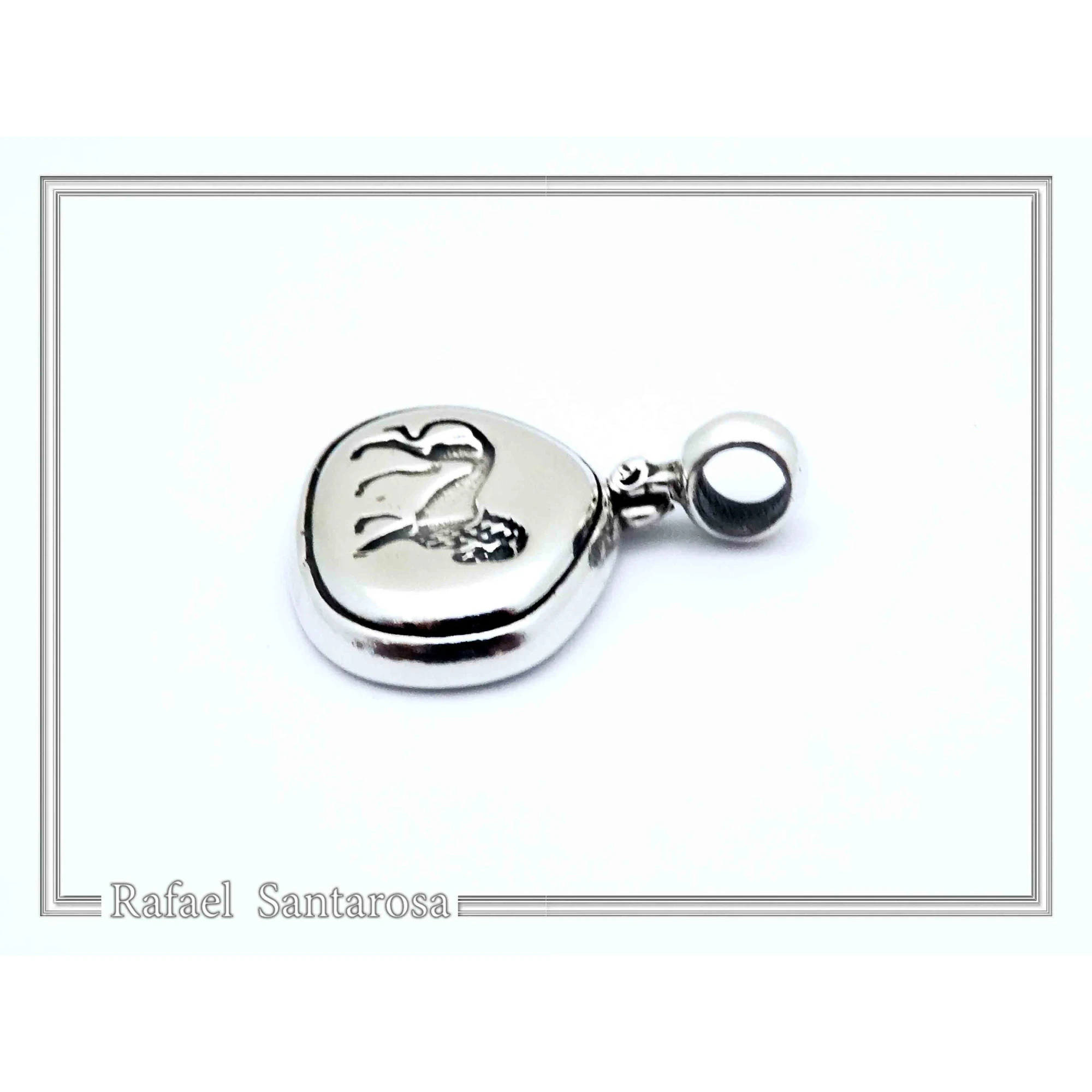 Lion seal Pendant, Ancient Greek Replica Museum Necklace for Him: Oxidized Sterling Silver — additional product image 4 from Rafael Santarosa Fine Jewelry