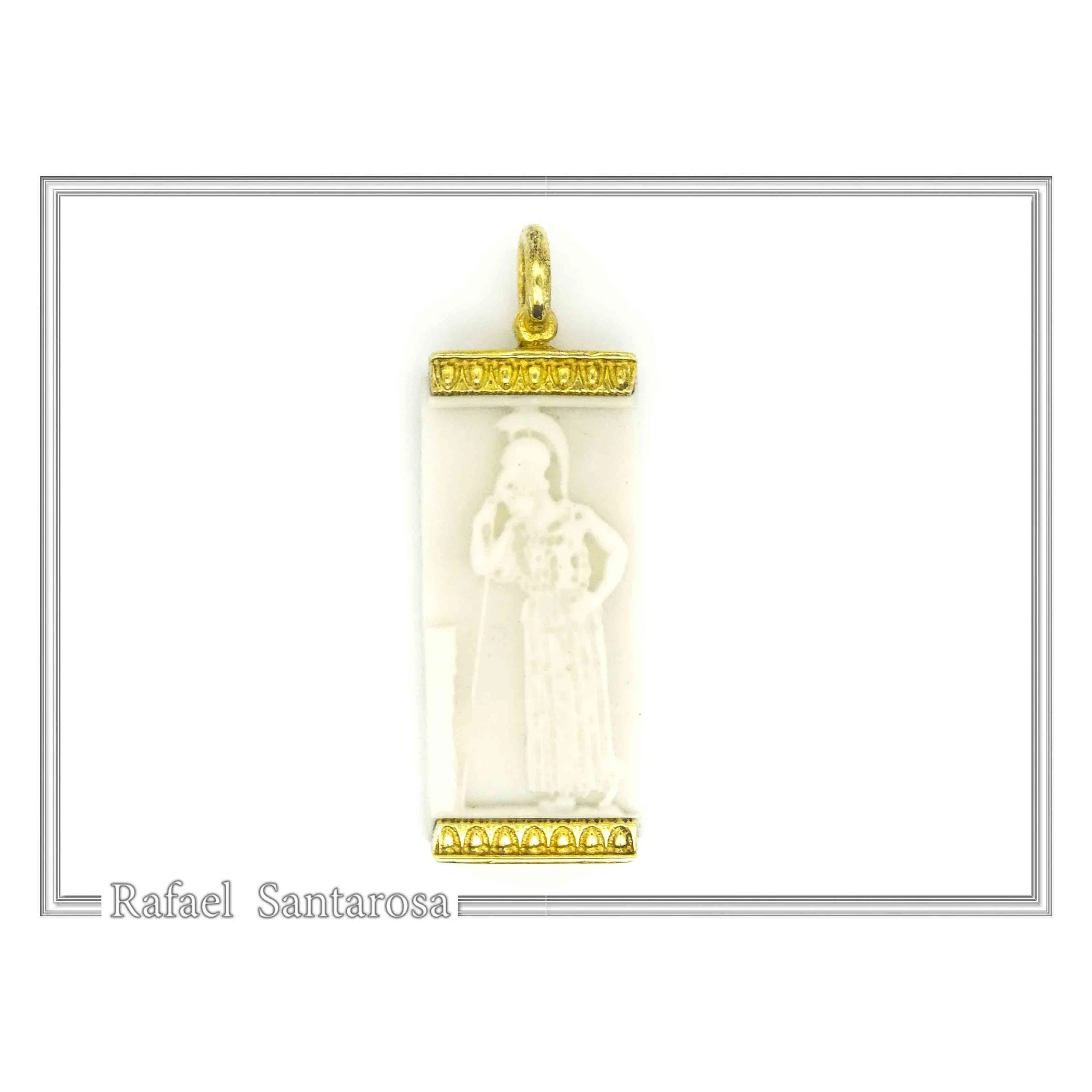 Athena Goddess Acropolis Museum Marble Pendant: 18K Gold-Filled Sterling Silver Replica — additional product image 3 from Rafael Santarosa Fine Jewelry