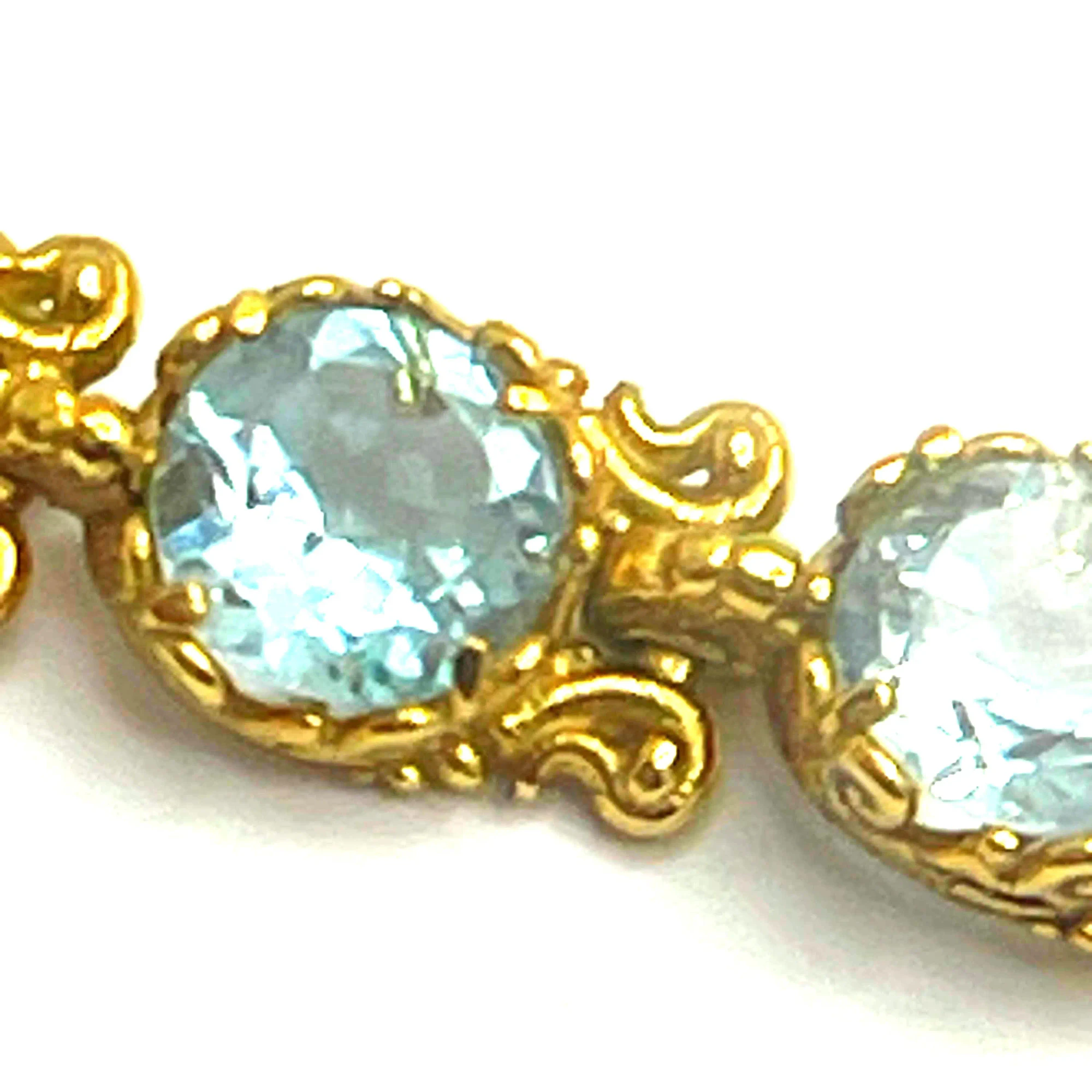 Genuine Brilliant cut Topaz Beaded Tennis Bracelet: 18K Gold Filled Byzantine Filigree Bracelet — additional product image 8 from Rafael Santarosa Fine Jewelry