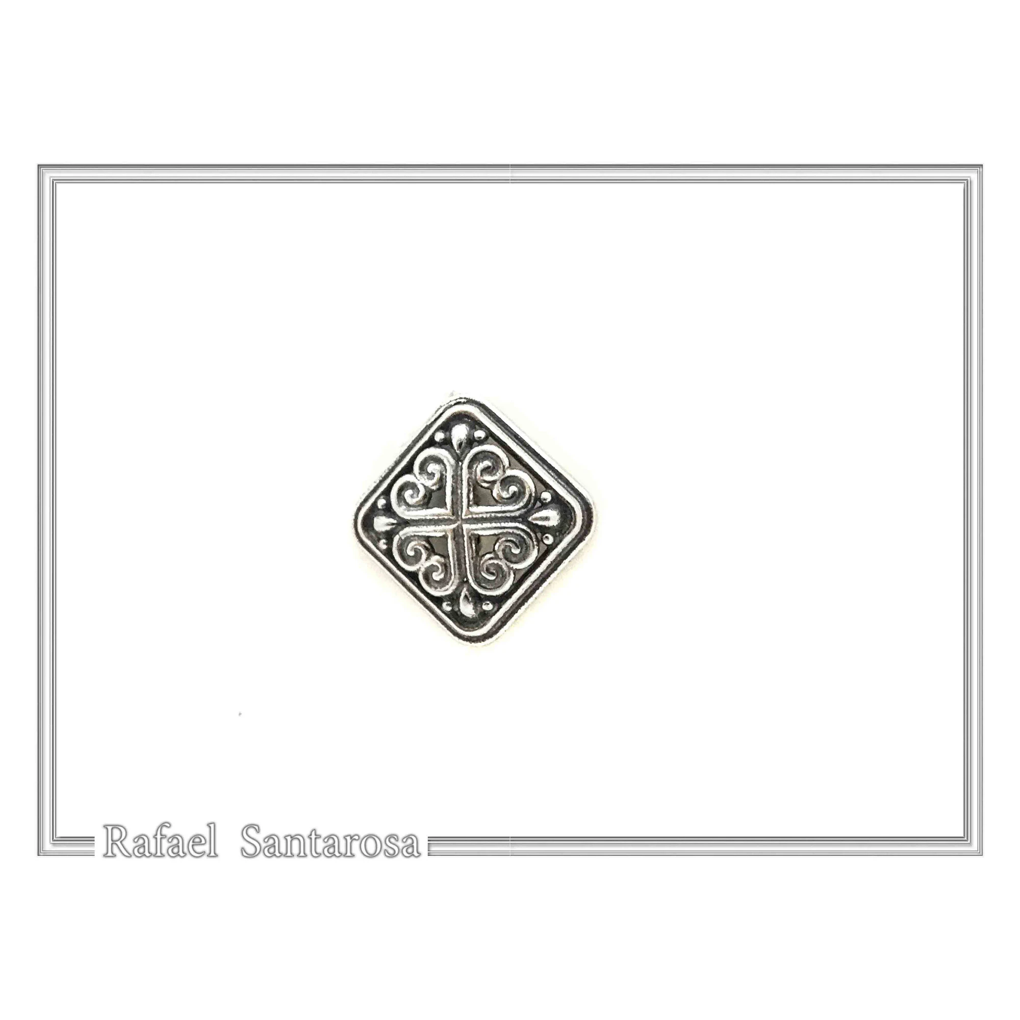 Knights Holy Herat Maltese Cross Cufflinks: Oxidized Sterling Silver, 18k Gold-Filled Byzantine Decoration — additional product image 6 from Rafael Santarosa Fine Jewelry