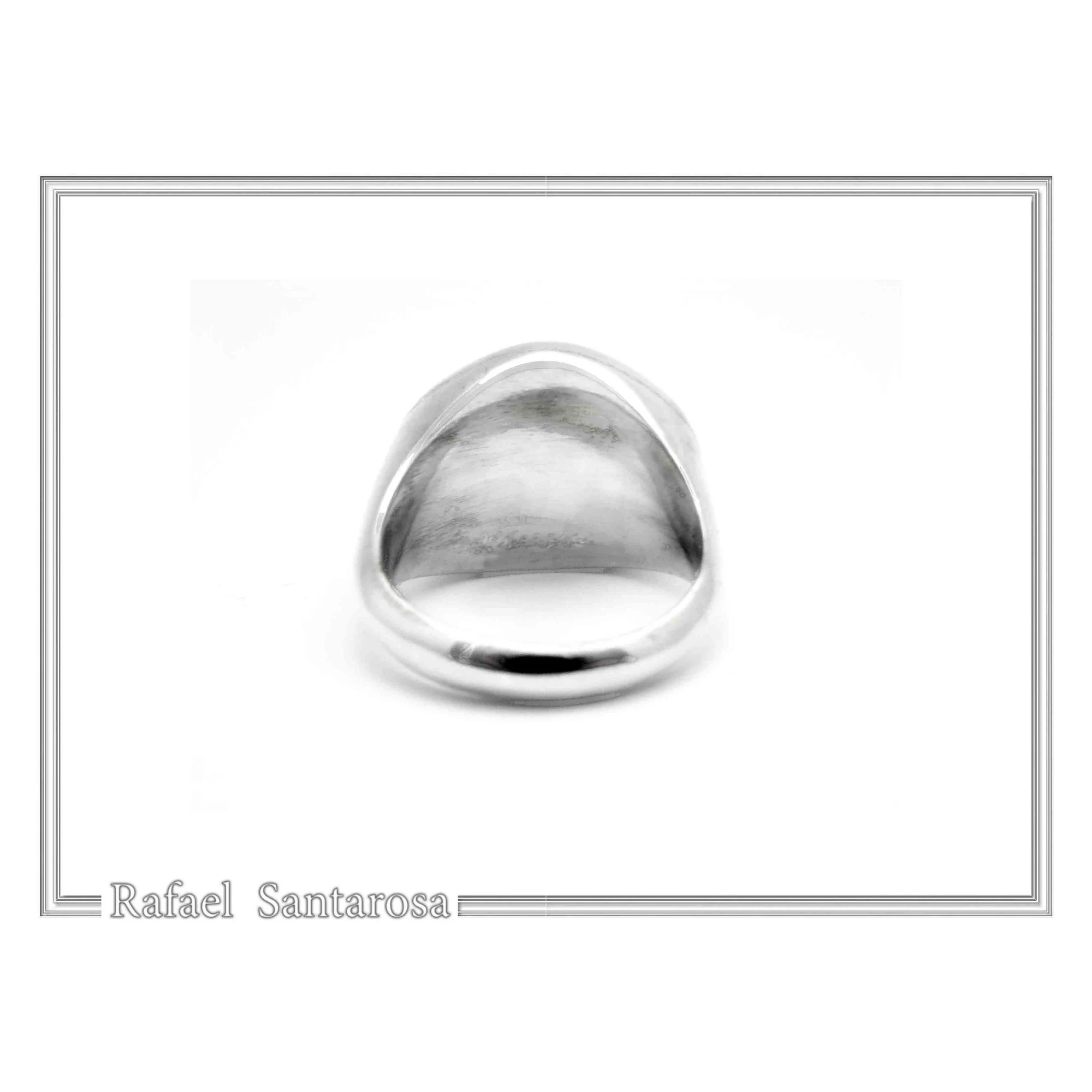 Lion Signet Seal Men Ring: Greek Mythology symbol of strength Oxidized Sterling Silver — additional product image 7 from Rafael Santarosa Fine Jewelry