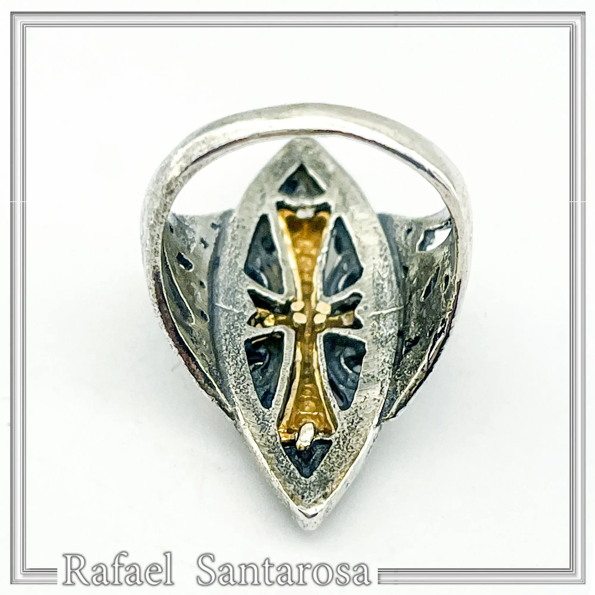 Medieval St John Knights Maltese Cross Ring: Oxidized & 18K Gold-Filled Sterling Silver Ring — additional product image 8 from Rafael Santarosa Fine Jewelry