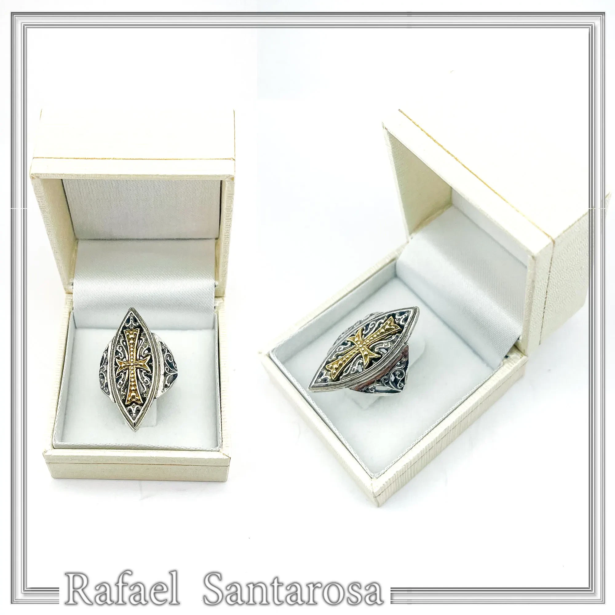 Medieval St John Knights Maltese Cross Ring: Oxidized & 18K Gold-Filled Sterling Silver Ring — additional product image 9 from Rafael Santarosa Fine Jewelry