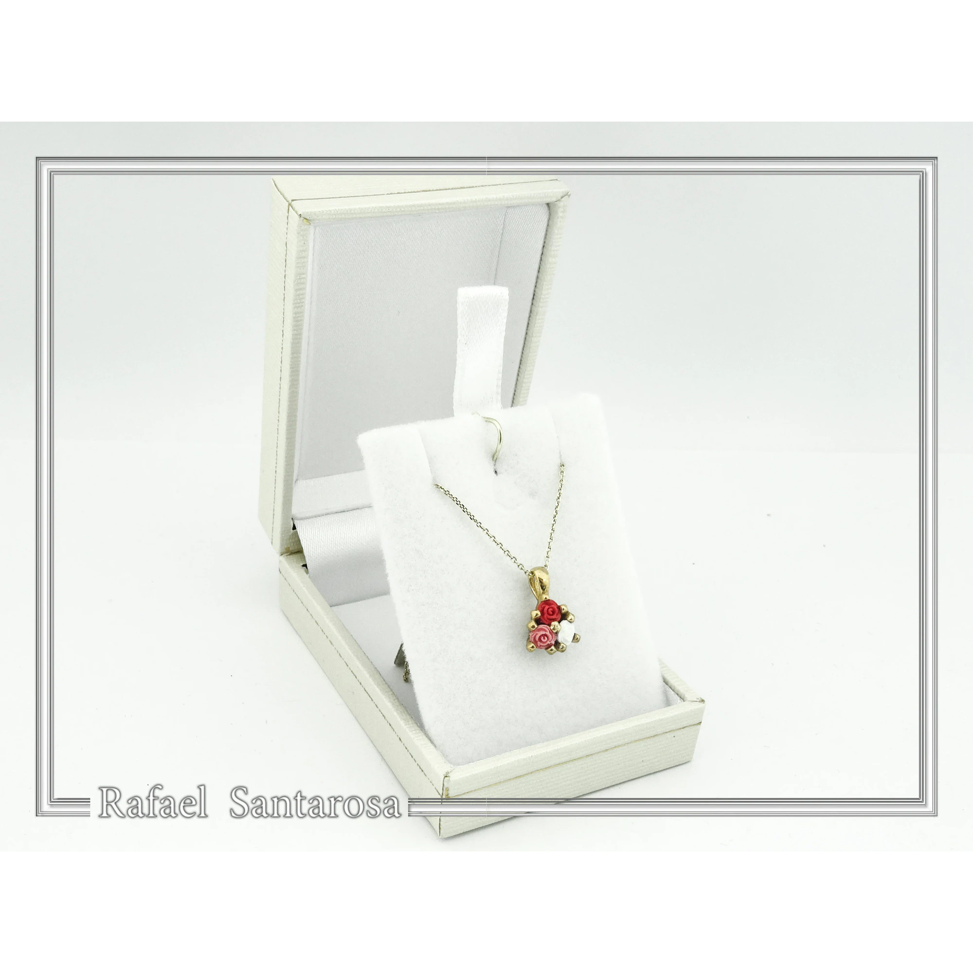Handmade Rose flowers Pendant Necklace: 18K Gold-Filled Sterling Silver Floral Charm for girls — additional product image 9 from Rafael Santarosa Fine Jewelry