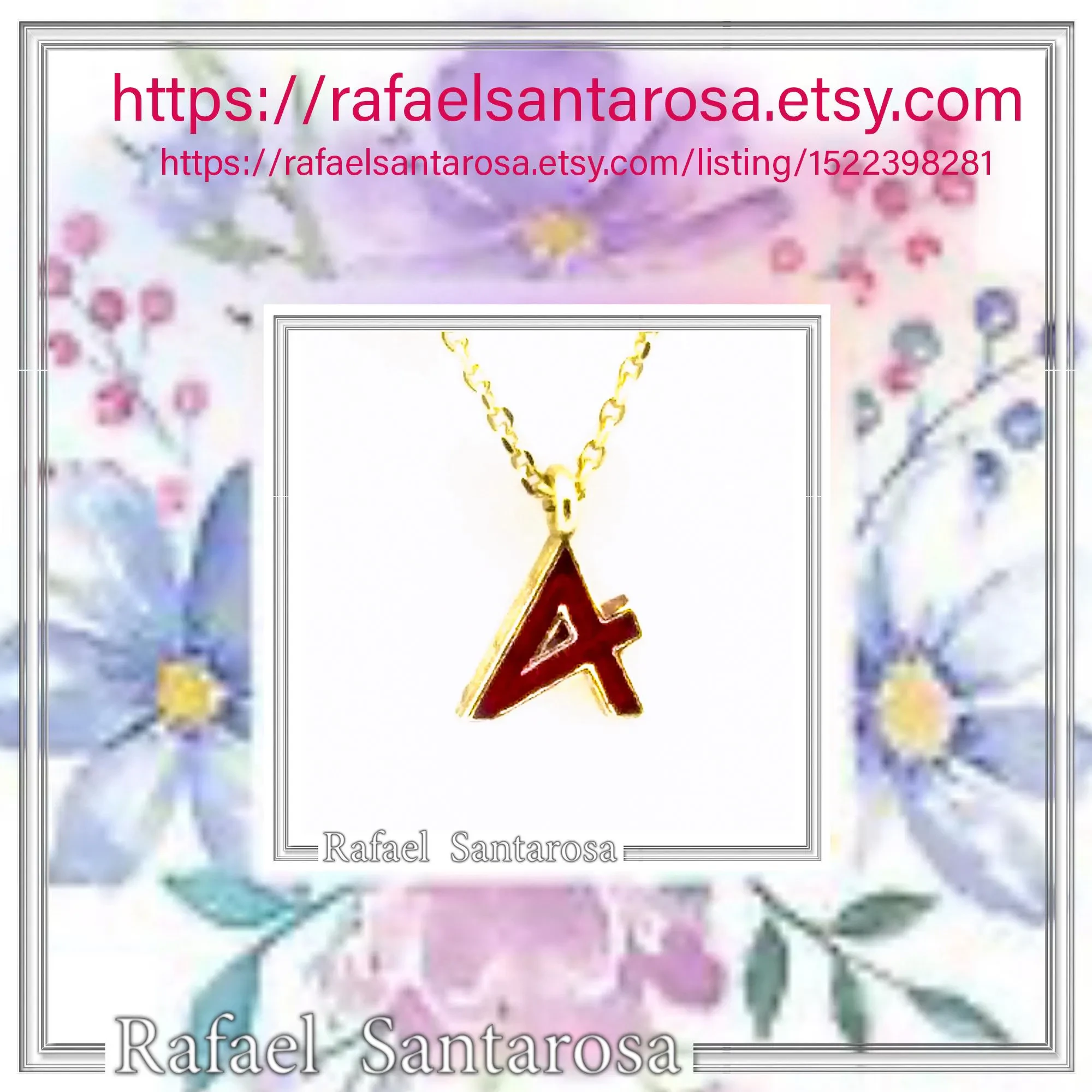 Dainty Initial personalised Necklace: Enamel Ancient Greek Font, 26 Characters 18K Gold Filled silver — additional product image 10 from Rafael Santarosa Fine Jewelry