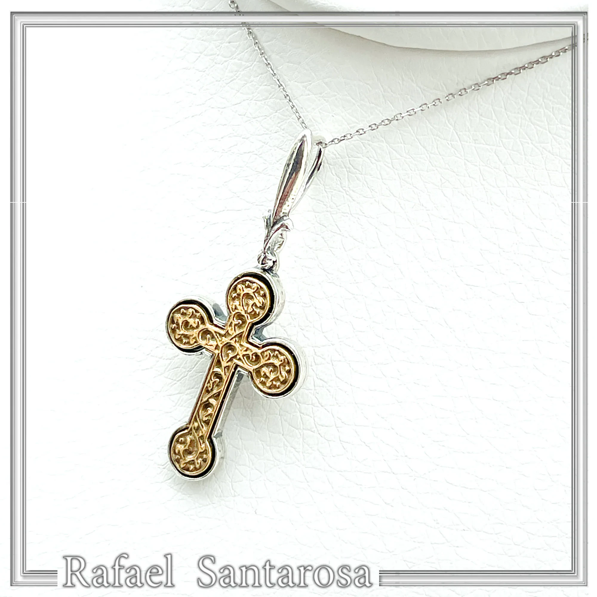 Byzantine Cross of simplicity, Holy Mount Inspired: 18k Gold Filled & Oxidized Sterling Silver