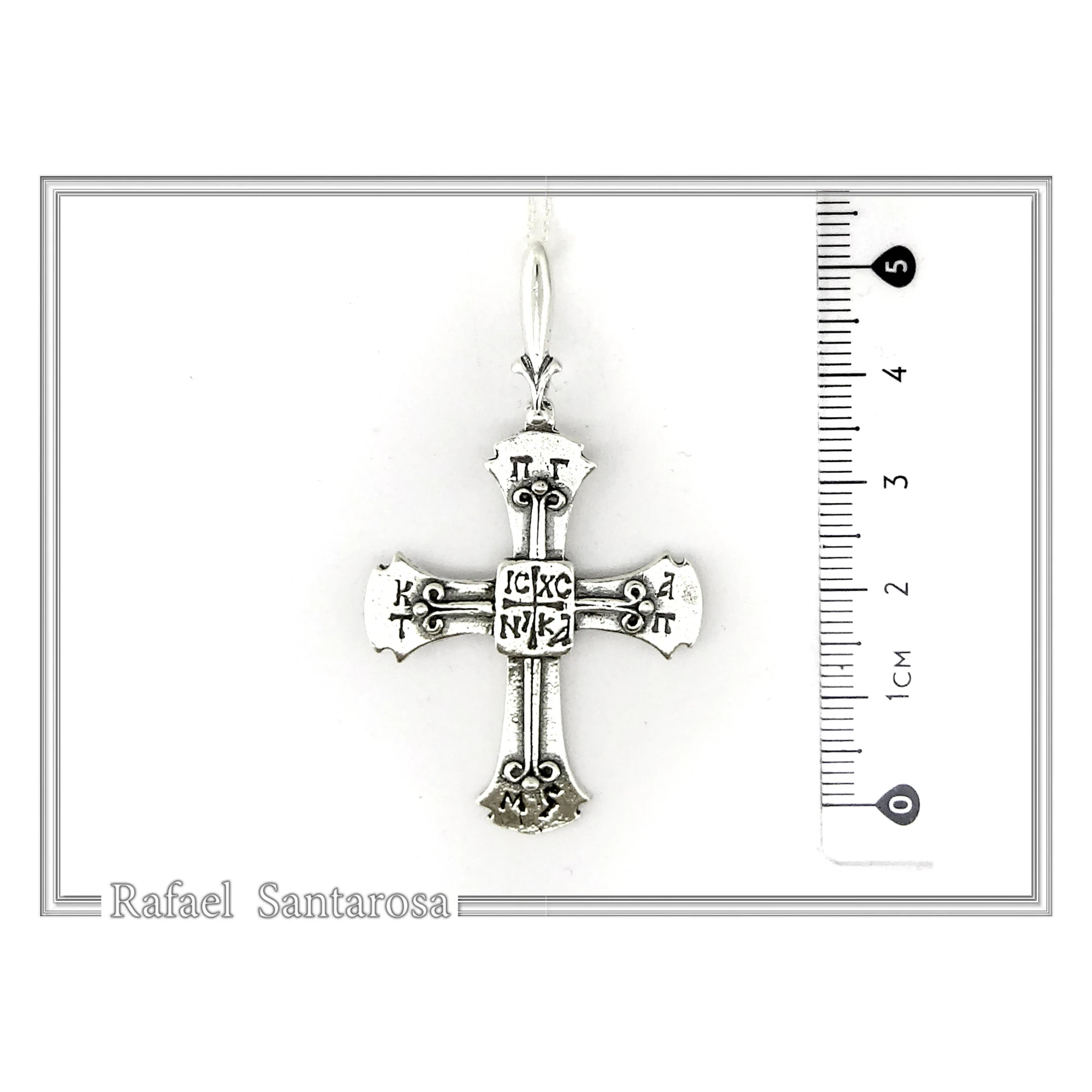 Holy Mount Athos Monks Orthodox Cross Pendant ICXC NIKA "Jesus Christ Conquers" Sterling Silver — additional product image 7 from Rafael Santarosa Fine Jewelry