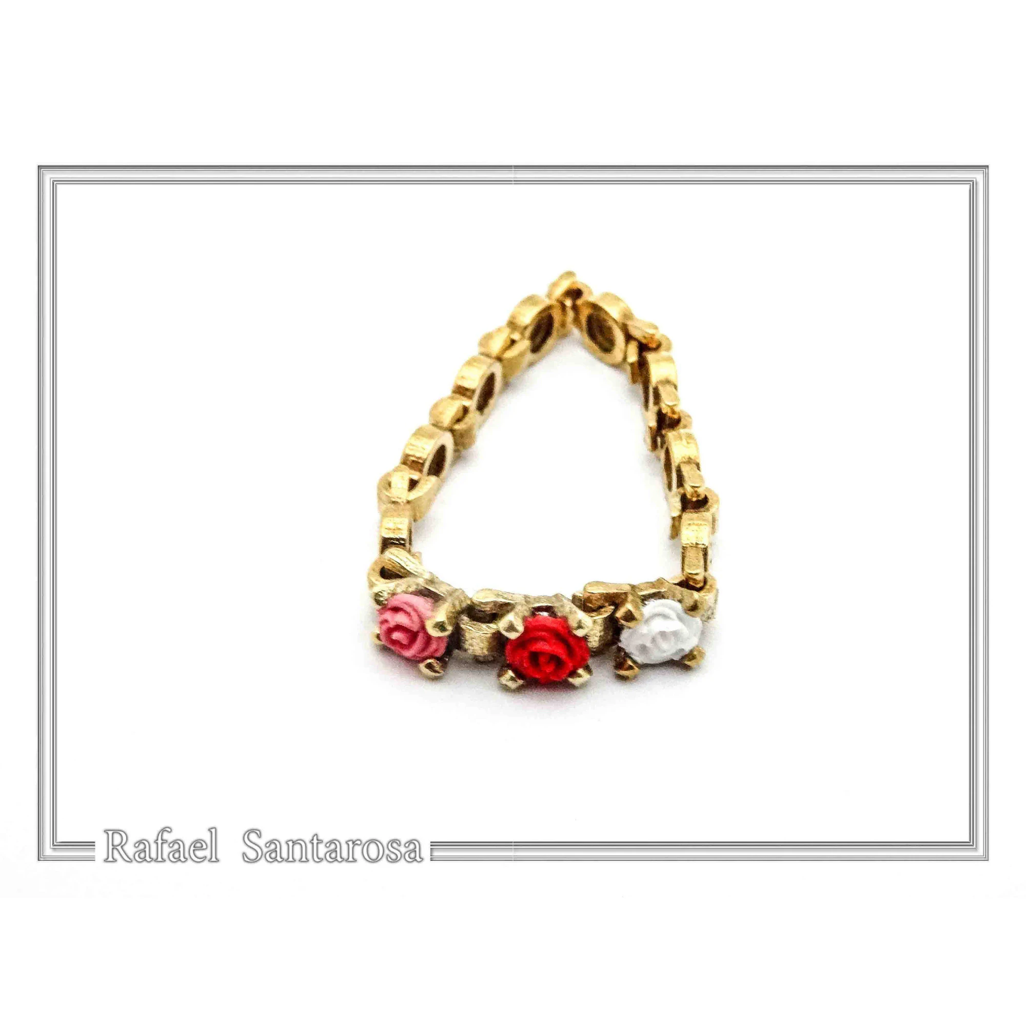Alabaster Rose Flower Gems Beaded Floral Ring for Girls: 18K Gold Filled Sterling Silver — additional product image 6 from Rafael Santarosa Fine Jewelry