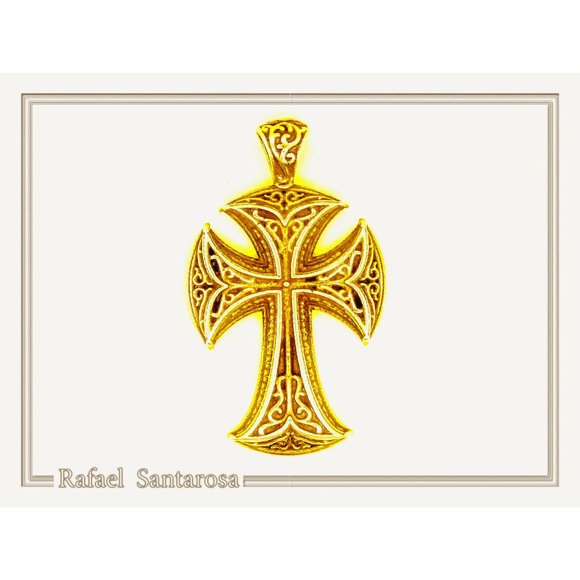 Byzantine Greek Orthodox Religious Cross Pendant: Sterling Silver Oxidized or 18K Gold Filled — additional product image 5 from Rafael Santarosa Fine Jewelry